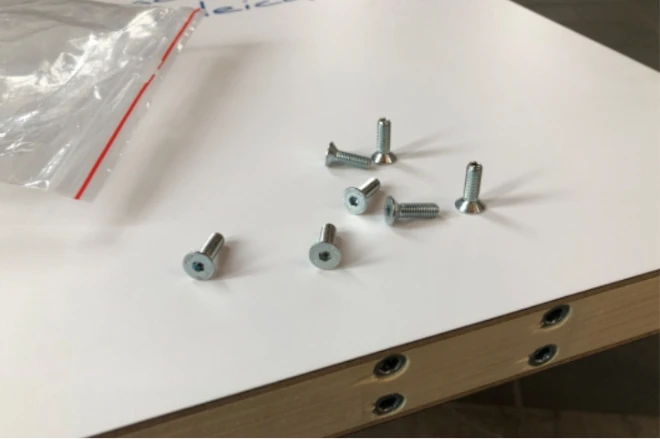 Drill holes for the MODUL BONA adjustable foot screws